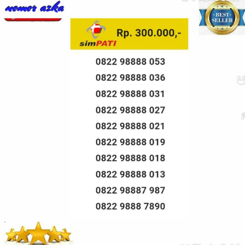 Kartu Perdana Simpati Seri Cermin 8668-0813 1515 8668 Bsm02