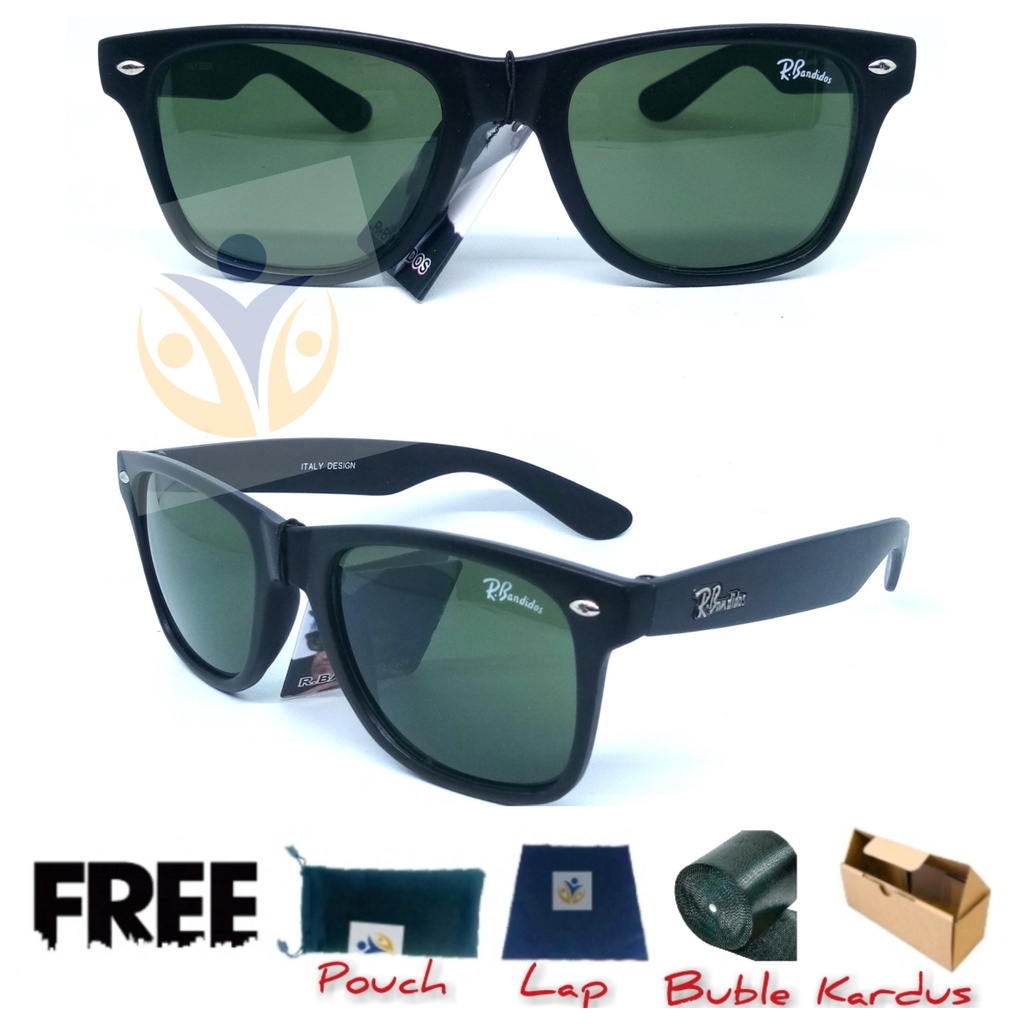 Kacamata hitam doff matte model sukarno wf classic uv protection
