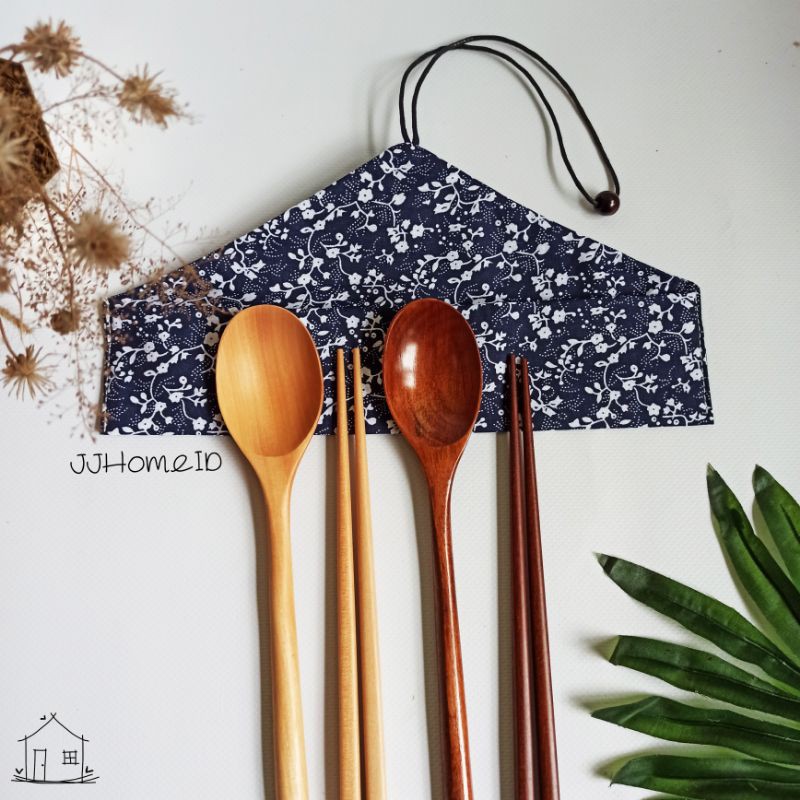 Set Alat Makan Korea - Set Sendok Kayu Korea (2pcs + pouch) / Set Sendok Korea / Sendok Sumpit Kayu