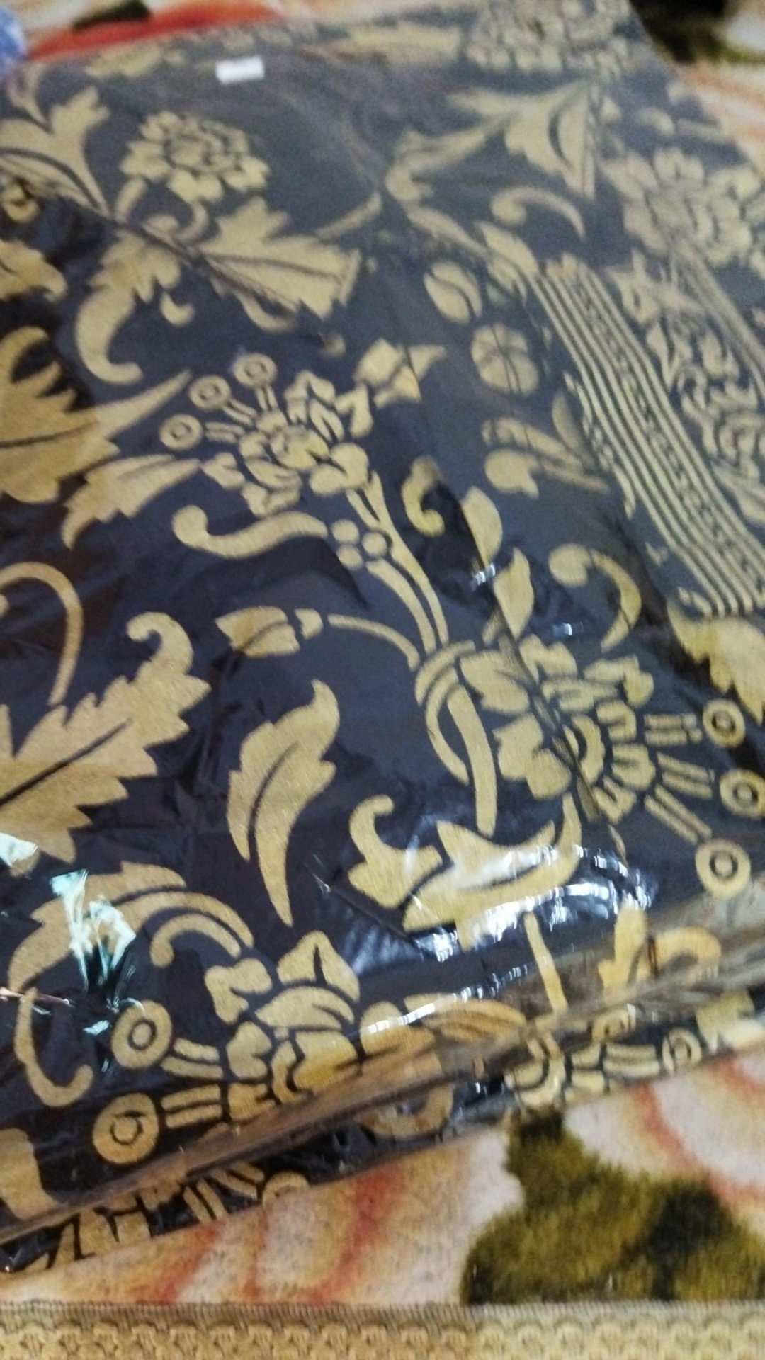 Batik Couple Blouse Hem Bakung Gold Sarimbit Terlaris Alkhalis