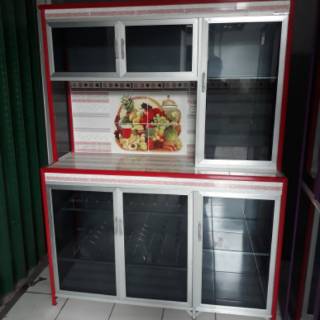  Rak  Piring  3 Pintu Gendong Riben Jumbo  Tiang Besar Full 