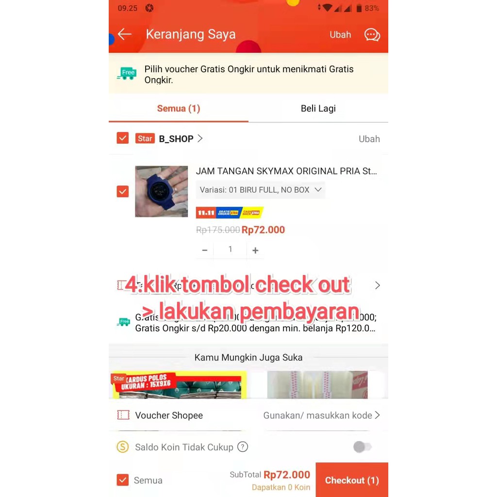 Cara belanja banyak produk dengan warna variasi yang berbeda