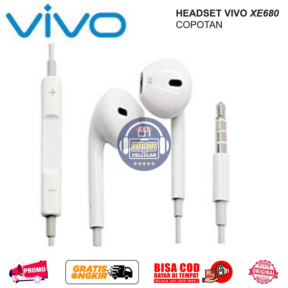 Headset Vivo Original 100% Handsfree Headset Vivo Copotan XE680