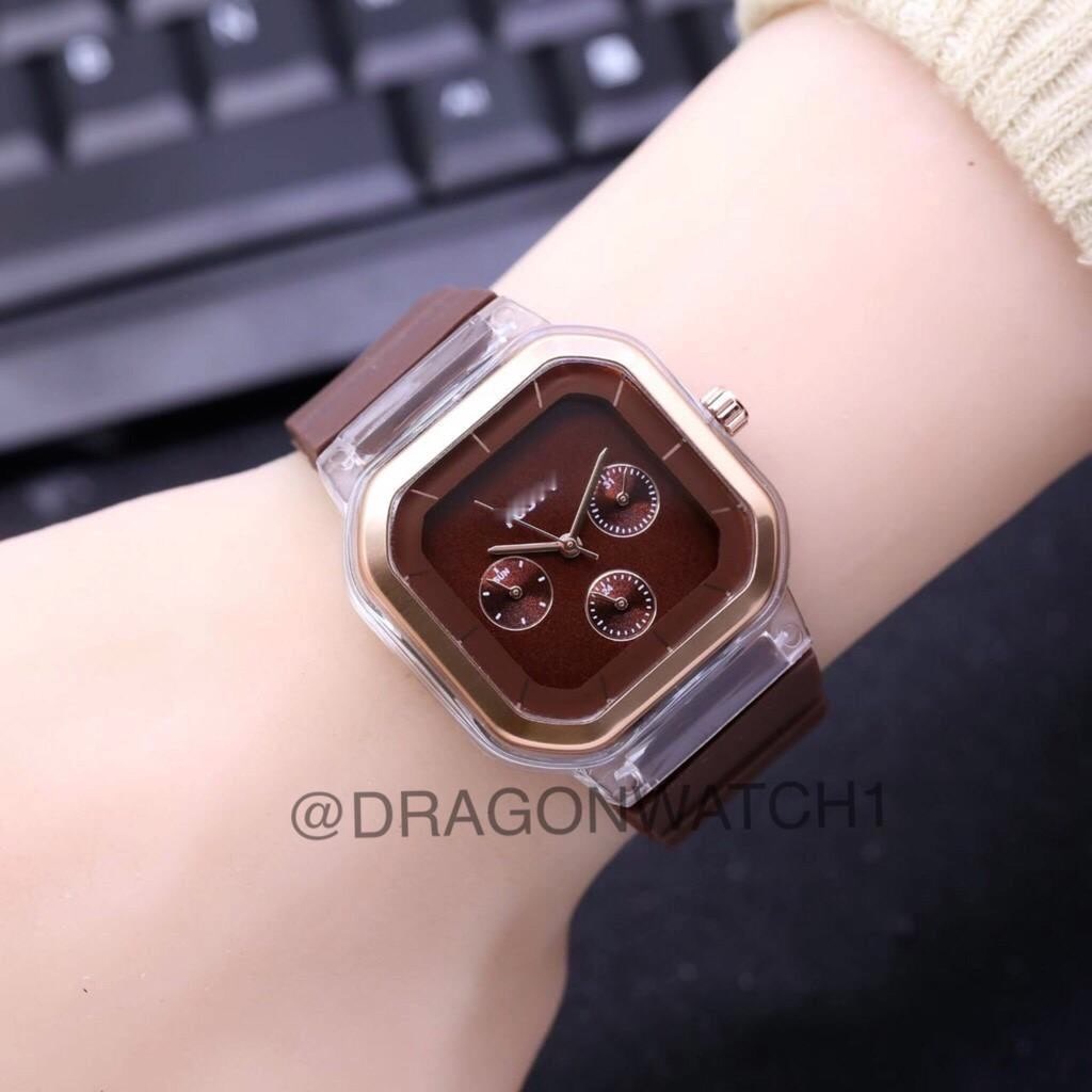 ✅COD-Jam tangan wanita fashion segi tiga jarum kombinasi Aktif tanggal jam import   S1162