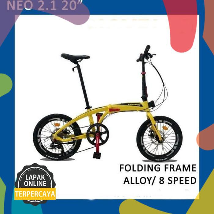 Promo Sepeda Lipat Folding Bike 20 Inch Pacific Noris 2.1 Khusus Gosend - Kuning Produk Berkwalitas