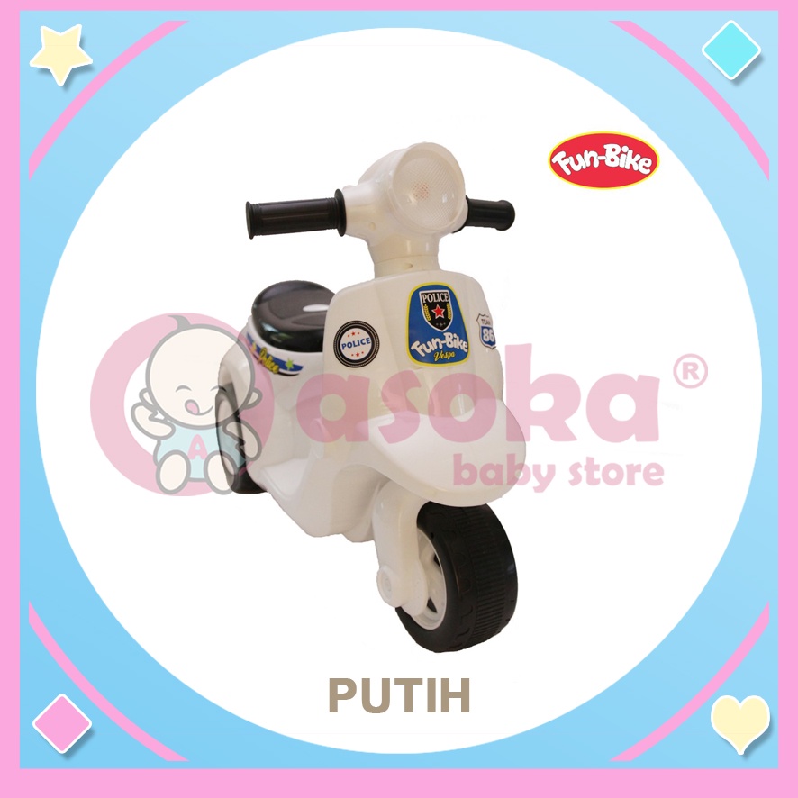 Funbike Vespa Musik Sepeda Anak SNI Mainan Ride On Anak ASOKA