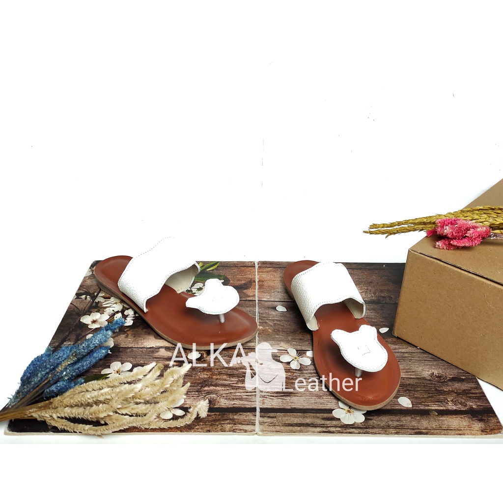 Sandal Kulit Garut Sandal Wanita Model Teplek