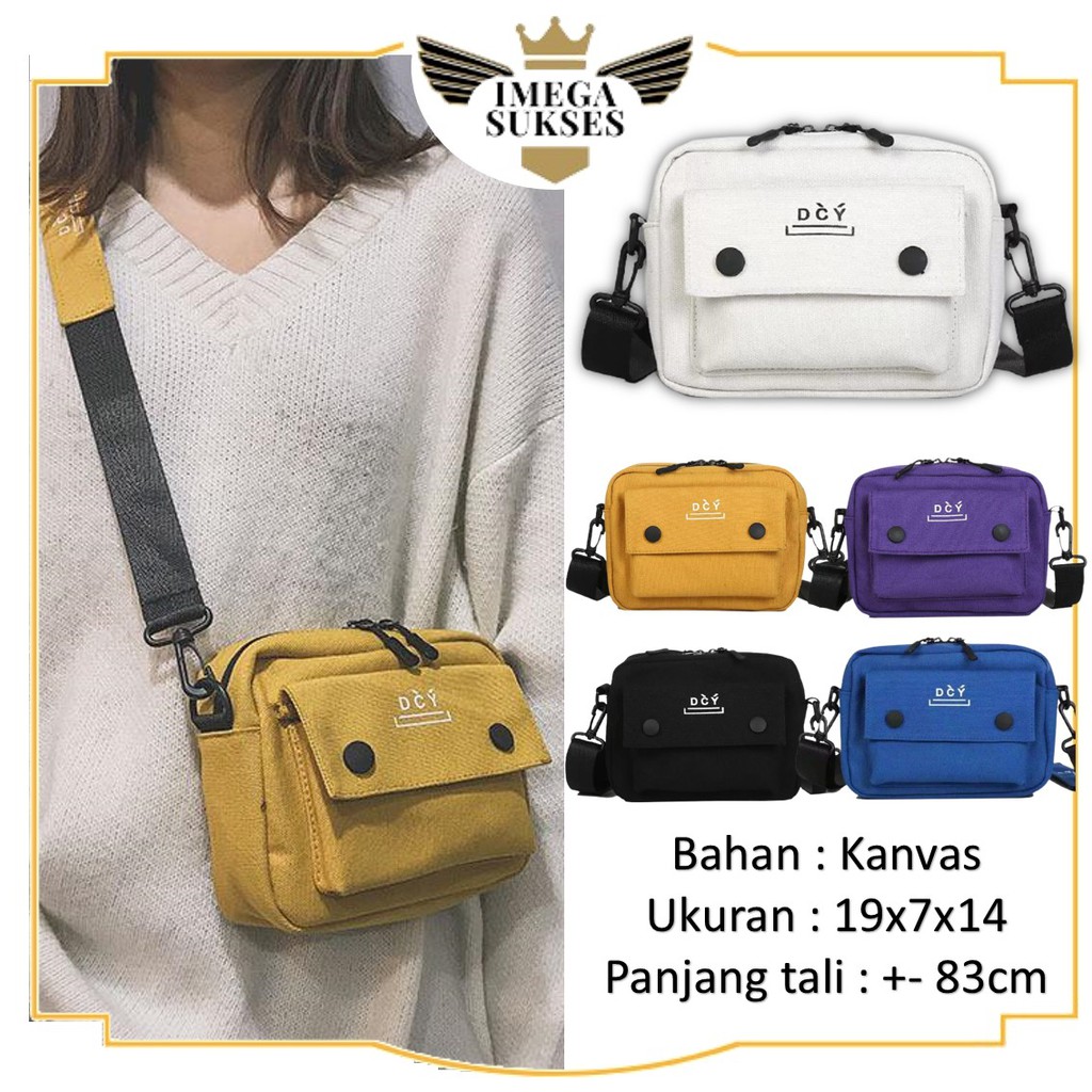 IMS Tas Selempang Wanita DCY Korea Sling Bag Wanita Pria Unisex Kanvas