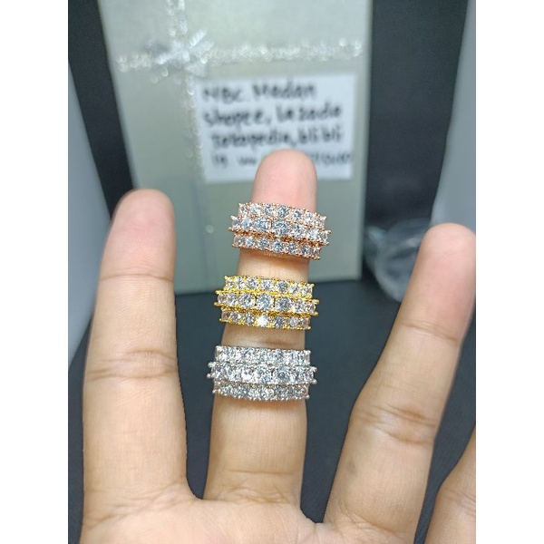 Gelang,cincin replika berlian matadiamond/premium zircon,tdk berkarat,TDKgampang luntur lapismas 18k