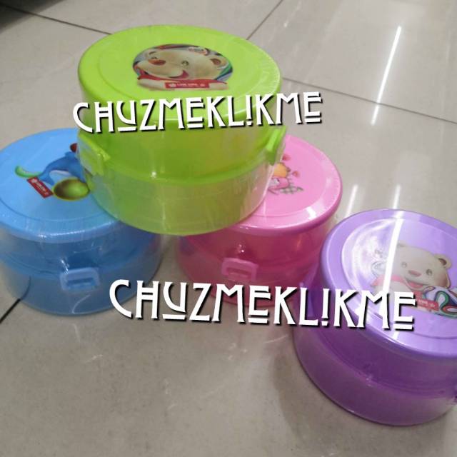 Kotak makan round pop lunch box SB-14/lunch box lion star SB-14/Kotak makan anak susun 2