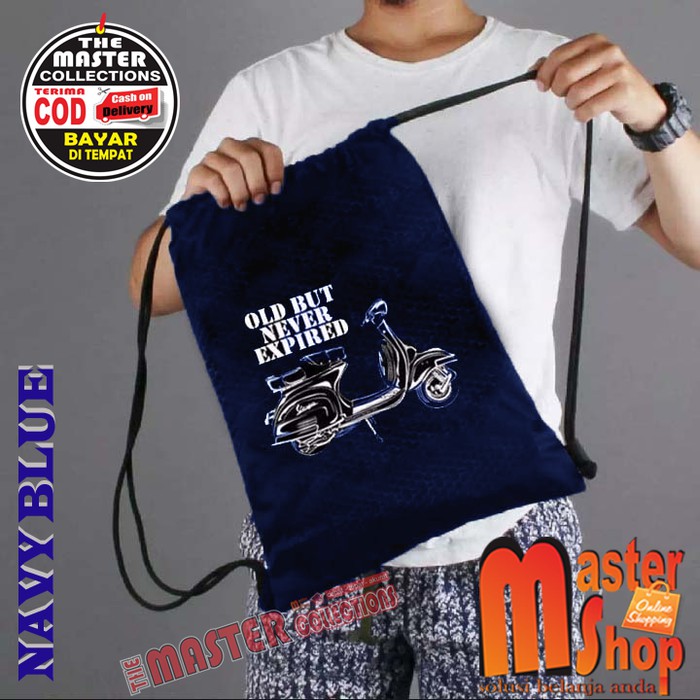 Tas Serut Vespa / Drawstring / Tas Tali / Tas Stringbag Gym Olahraga ( MURAH BISA COD )