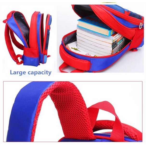 3D Emboss Tas Backpack Ransel anak sekolah karakter Spiderman Tahan Air