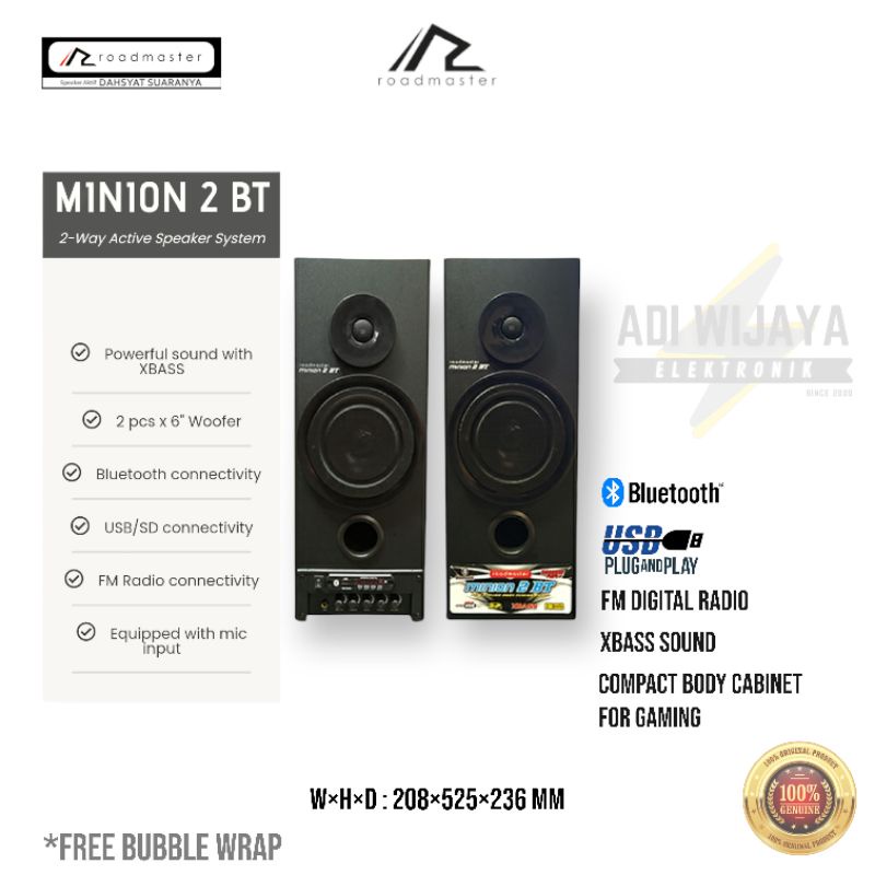 Roadmaster MINION 2 BT Speaker Aktif - Hitam