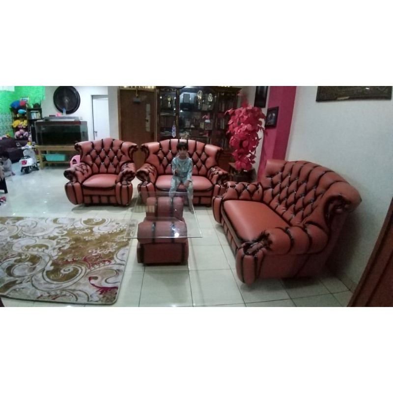 SOFA JAGUAR RUANG KELUARGA LEATHER, RUANG TAMU QOSOFA