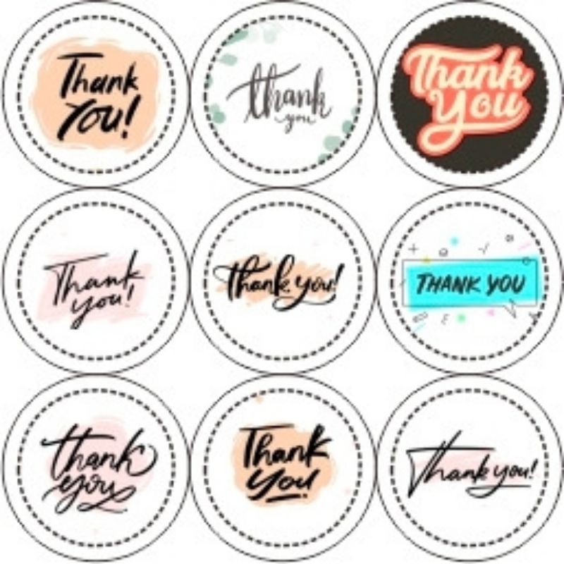 

~ Stiker Thank You Bulat Bisa Campur (Min 50pcs/Order)