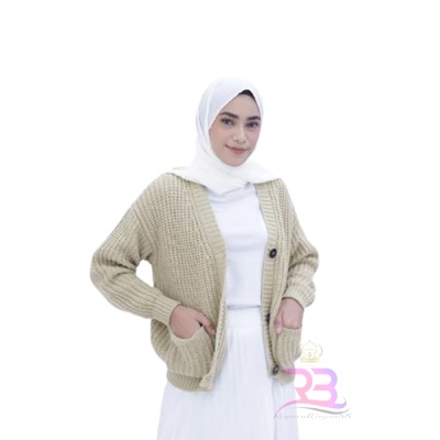 Cardigan Rajut Wanita // Selly Pocket Crop Cardi OUTER KNIT RAJUT