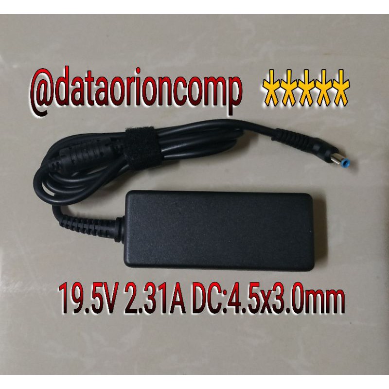 Adaptor Charger hp 19.5V 2.31A DC 4.5x3.0 mm Blue Pin