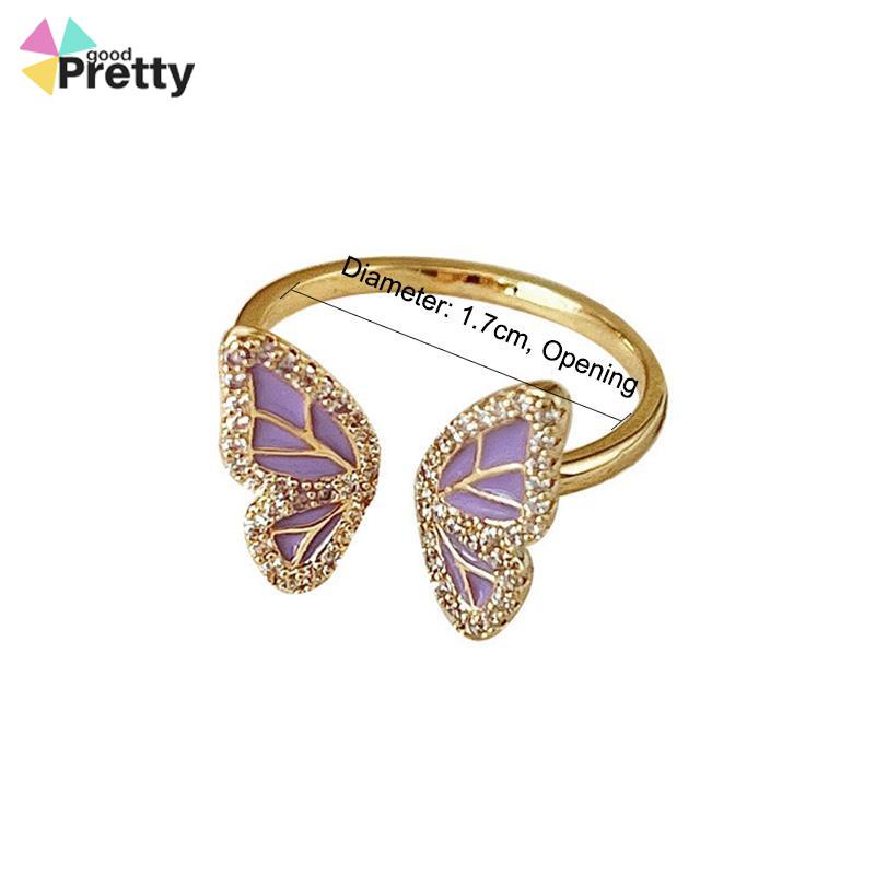 Cincin Kupu-kupu Wanita Desain Niche Cincin Unik Mutiara kelas atas - PD