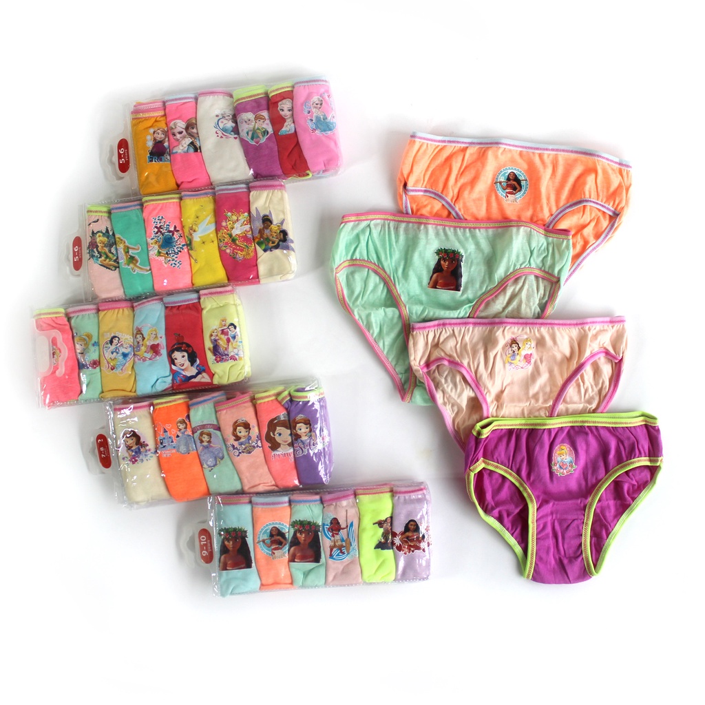 Set Celana Dalam Anak Perempuan Bahan Katun Adem Murah isi 6 pcs Kolor Anak Perempuan Gambar Princess Celana Dalam Anak Princess Celana Dalam Anak Katun Import