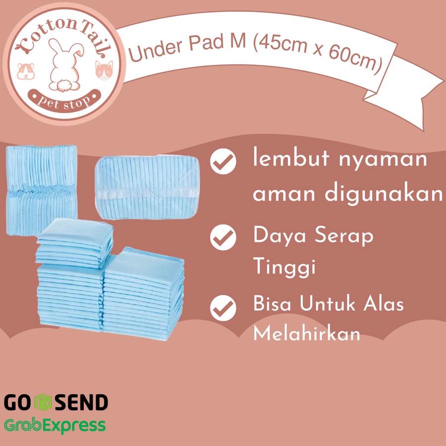 Under Pad 45cm x 60cm Alas Tidur Kucing Kelinci Anjing Gunea Pig - Underpad