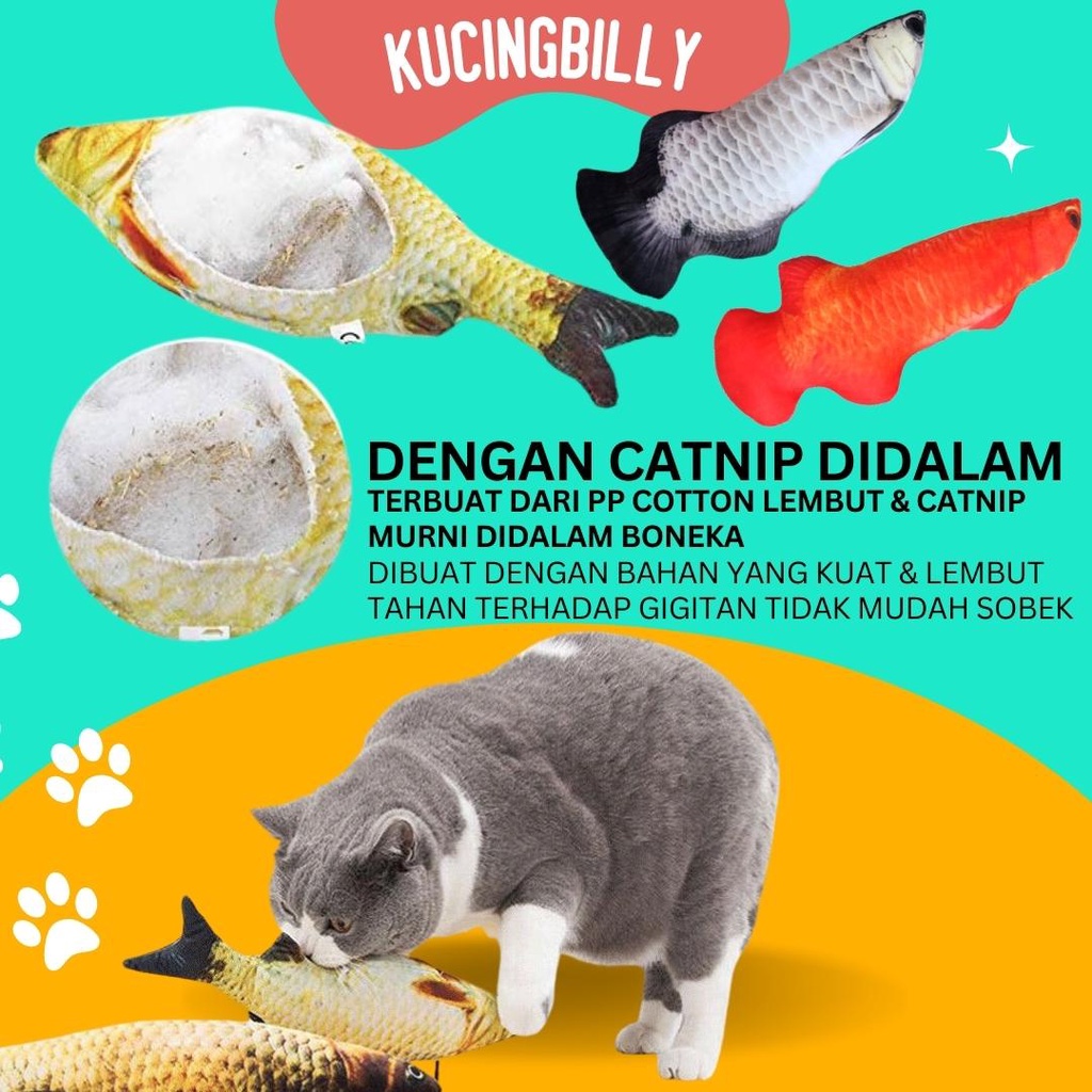 Mainan kucing Boneka catnip ikan