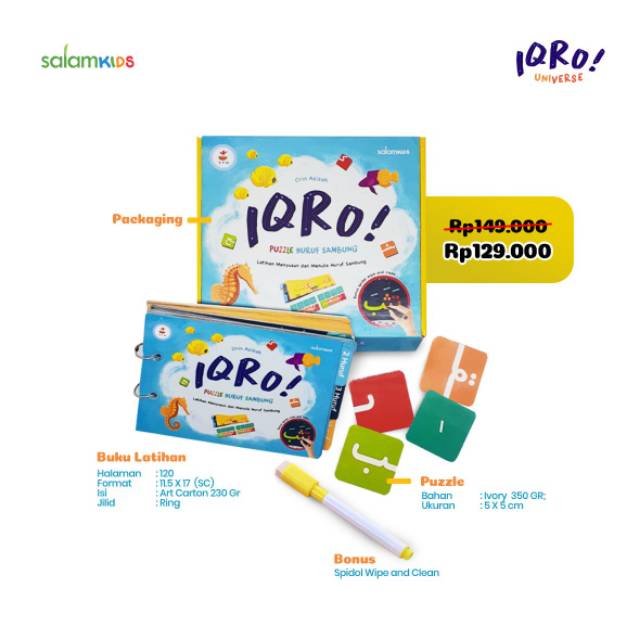 Iqro IQRO Puzzle Huruf Hijaiyah Sambung
