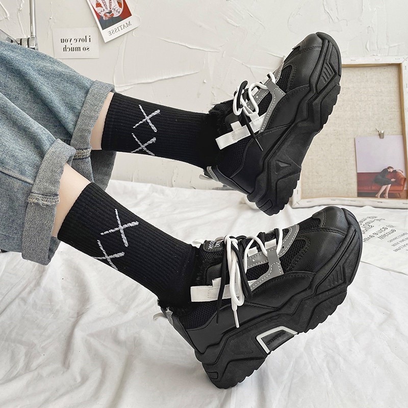 AVANCEID 1851 Sepatu Sneakers Wanita Sekolah Olahraga Sport Hitam Import