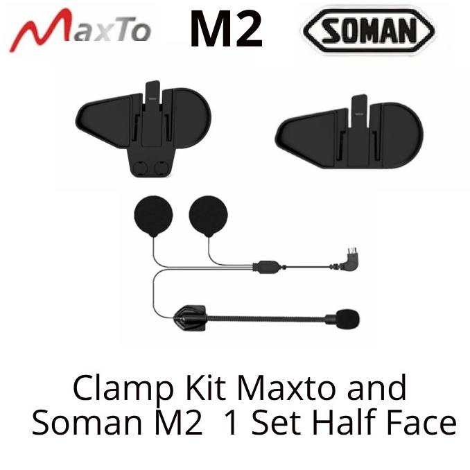 Maxto M2 Intercom Helm Soman M2 Clamp Kit Set Helm Half Face Part