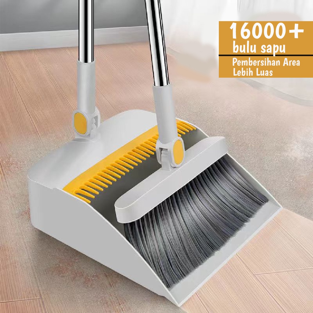 Sapu Pengki Lipat Broom Set Dustpan Sapu Pengki Lantai Alat Pembersih