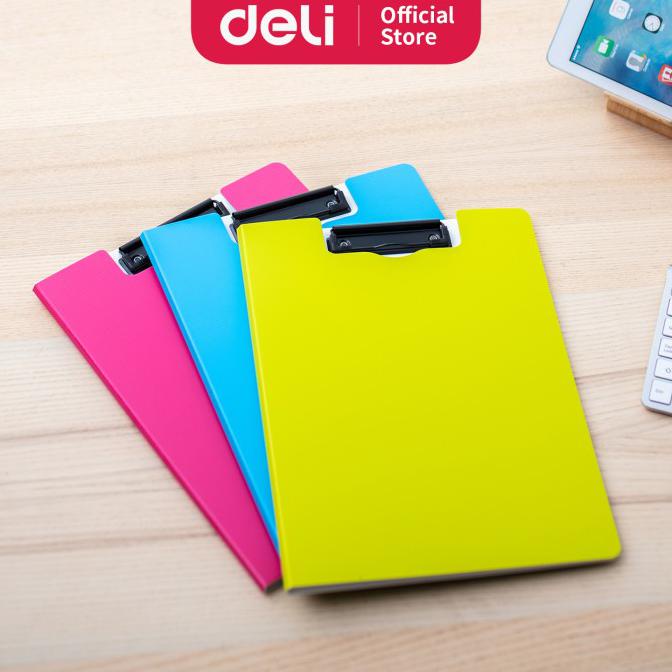 

DELI Clip Board / Papan Jalan FC Untuk Kertas A4 Hijau Biru Pink Rio Material Foam PP EF75002