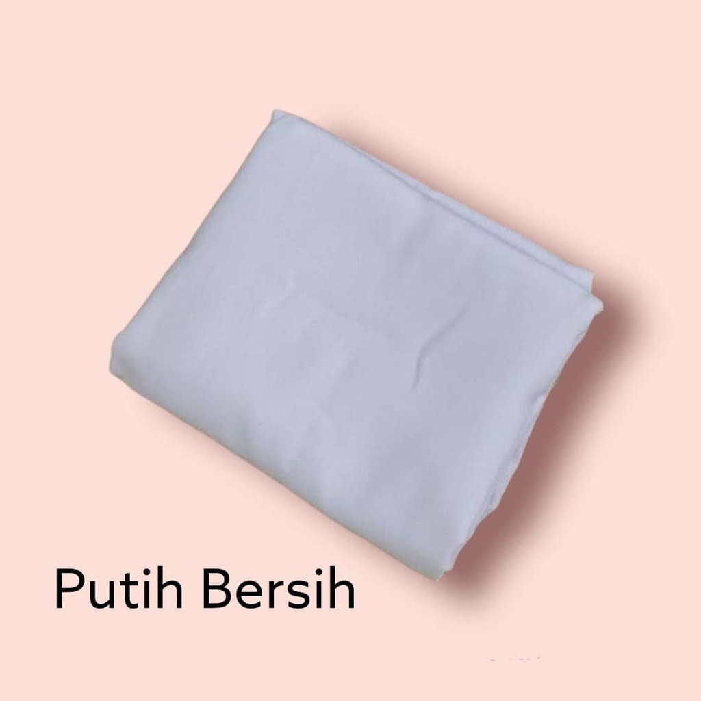 kerudung jilbab / hijab segi empat syar'i jumbo syari polos bahan wolfis premium warna putih bersih 