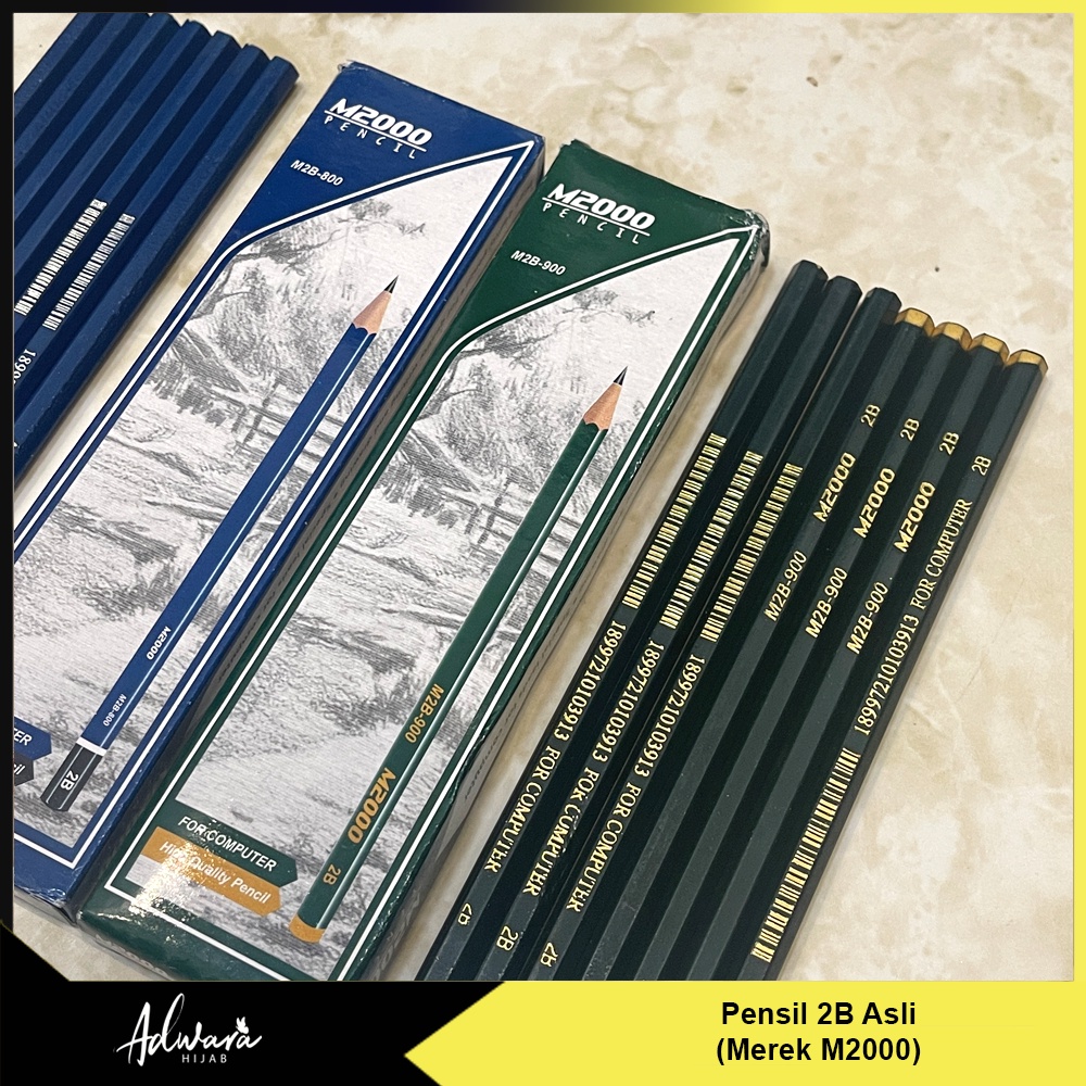 Pensil 2B Komputer Asli M2000 / Pensil Kayu Untuk Ujian