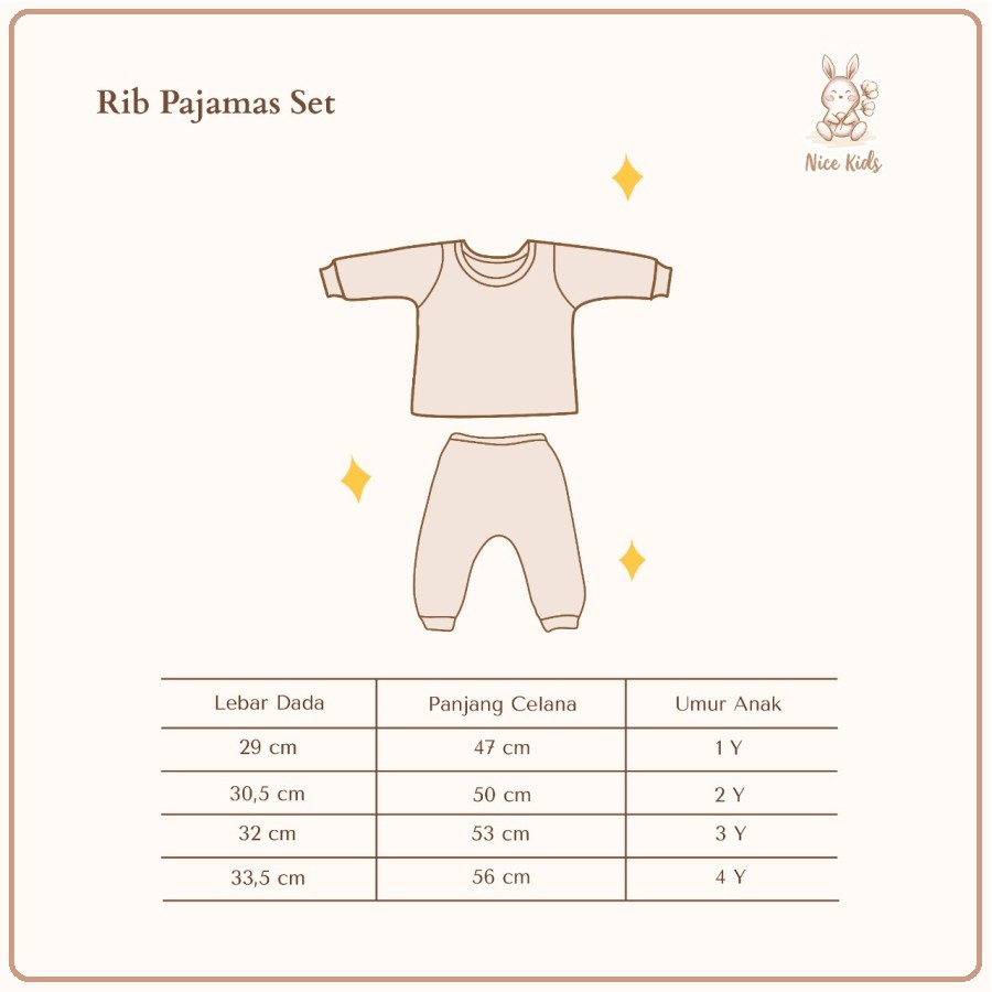 Nice Kids Rib Pajamas Set