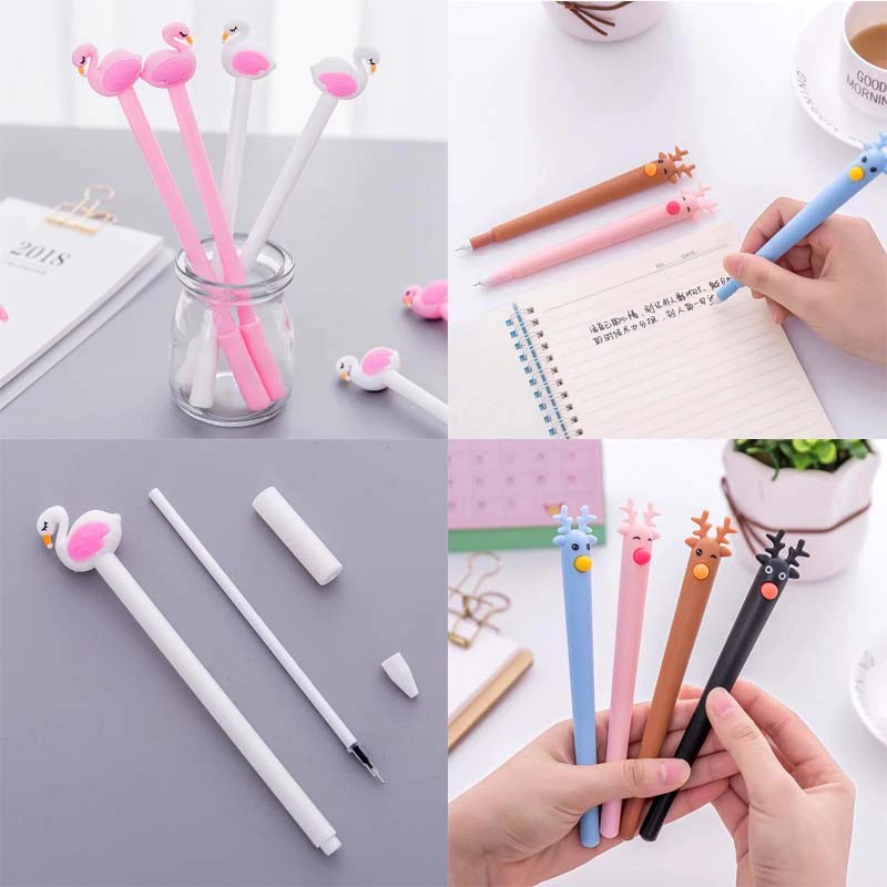 

INDORETAIL | Hot Sale Cute Indah Flamingo Angsa Gel Pena Kawaii Stationery Canetas Escolar