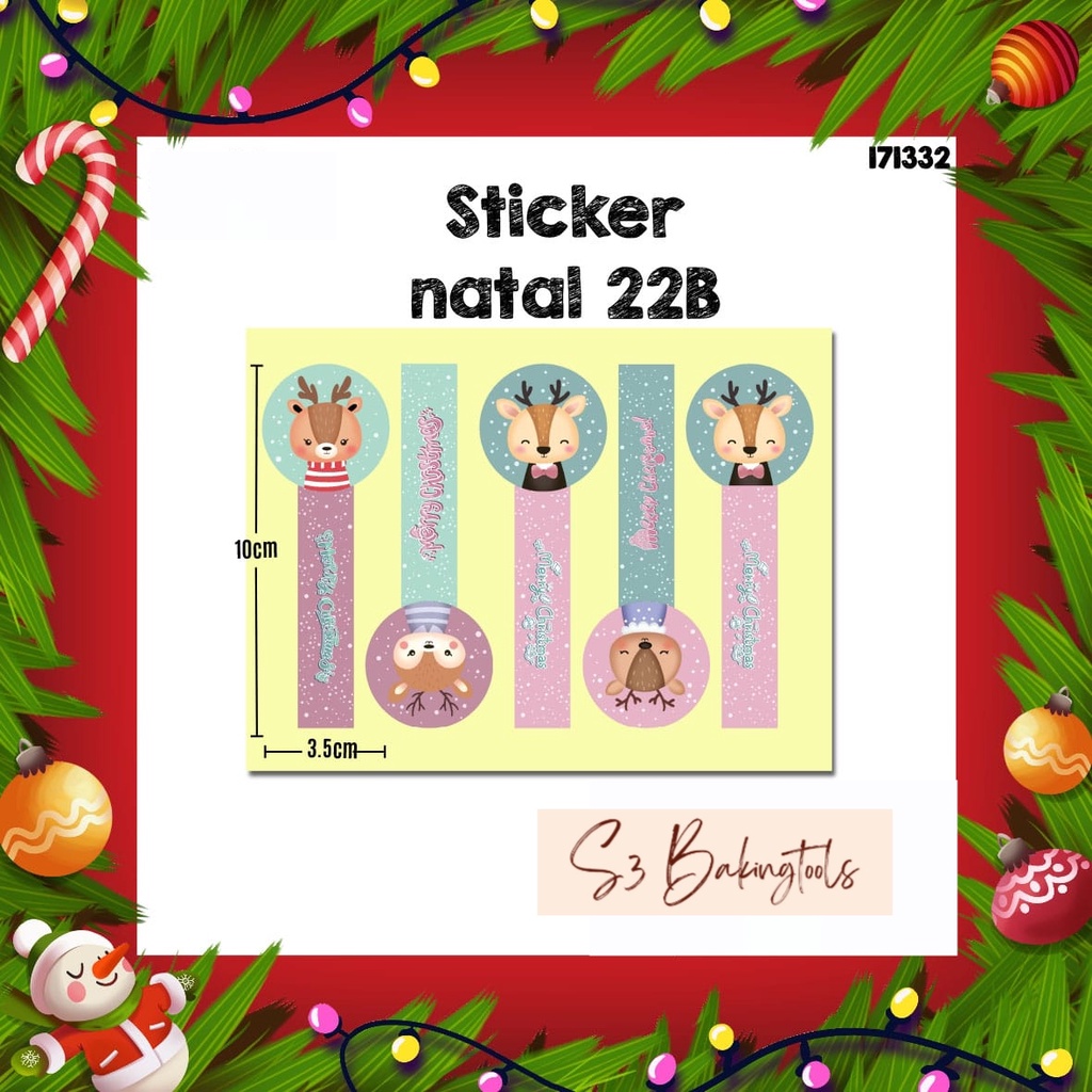 

Sticker natal 22B red isi 50 pcs