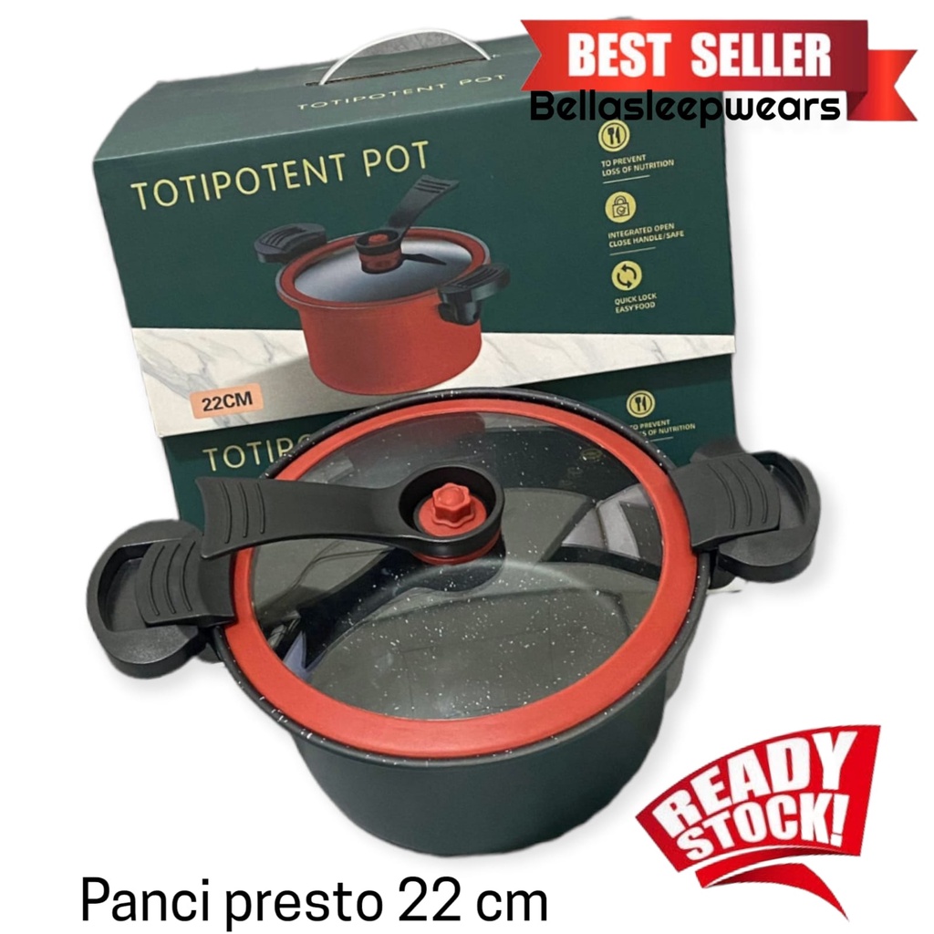 BELLA - PANCI 22 CM PRESTO SUBRON TOTIPOTENT POT PRESSURE COOK 3.5 LITER