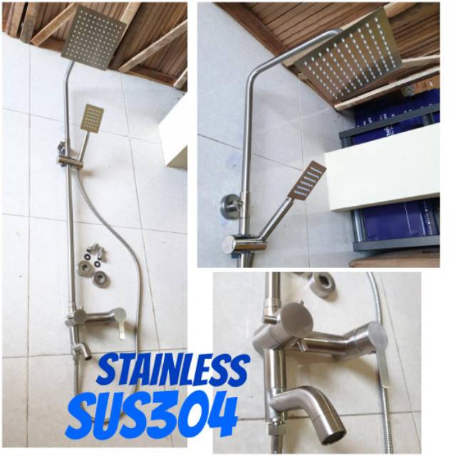 Shower tiang set coulomn stainless SUS304 panas dingin