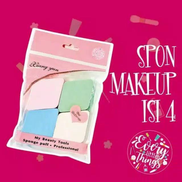 SPON MAKEUP FOUNDATION BENTUK WAJIK / LOVE ISI 4 PCS