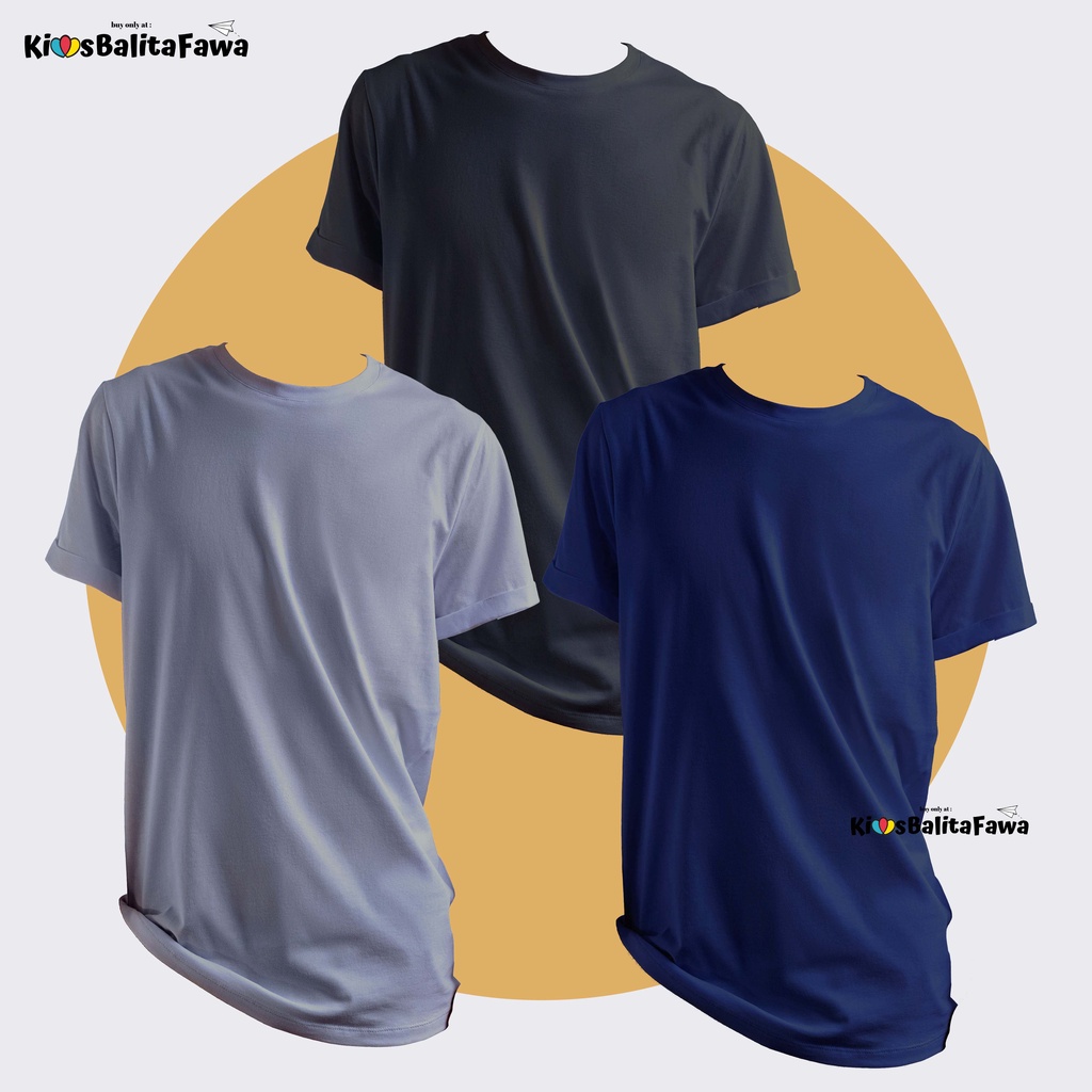 Kaos Pria Lengan Pendek fit to L / Oblong Shirt Polos Cowok Baju Atasan KATUN Stretch Adem Murah