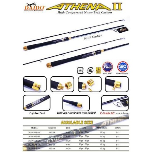 Joran Daido Athena Pro Series 150 165 180cm FREE PIPA PRO SERIES FUJI