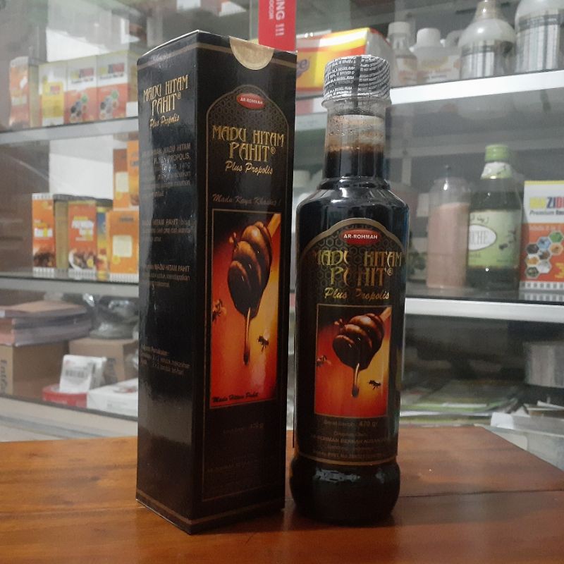 [ 470 Gr MADU HITAM PAHIT Plus PROPOLIS ] Madu Hitam Pahit Ar-Rohmah | Madu Hitam Pahit Propolis