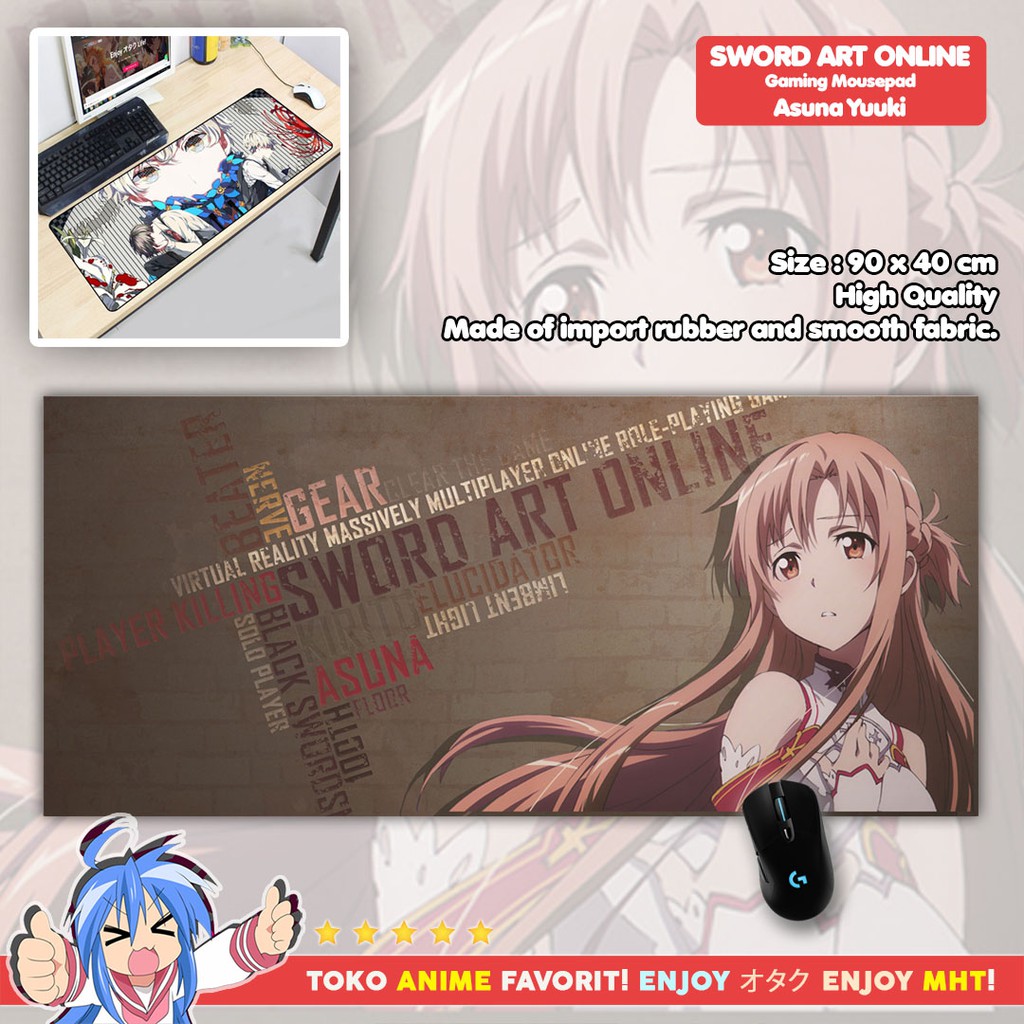 Mousepad Anime Gaming - Deskpad - Sword Art Online SAO : Asuna Yuuki