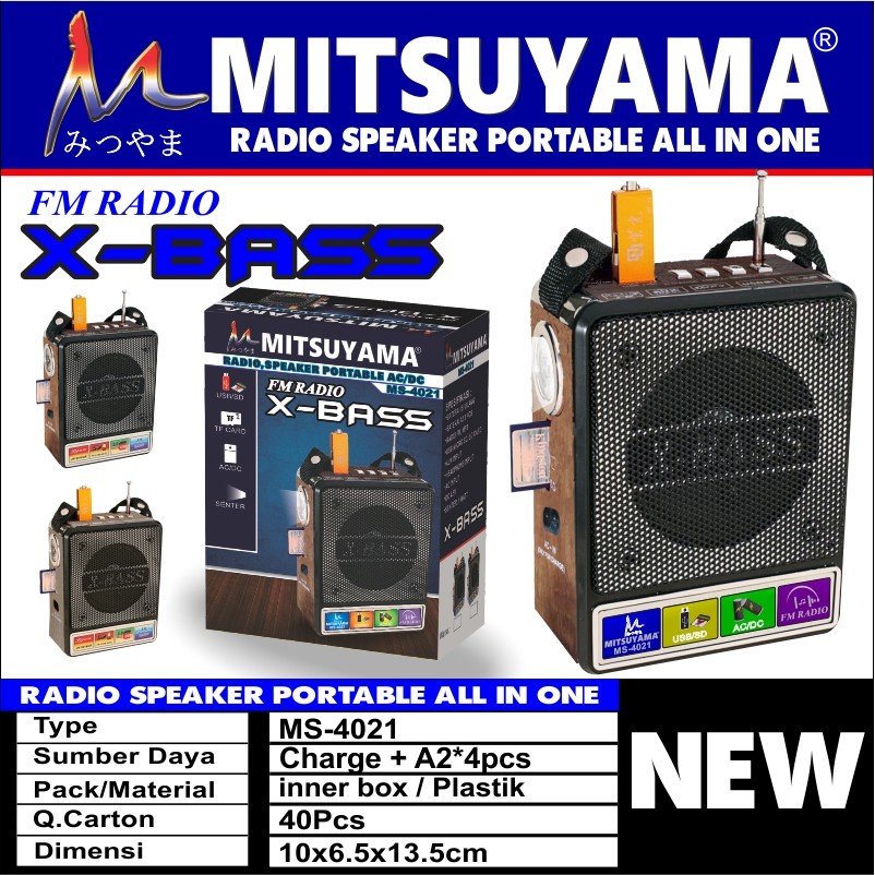 SPEAKER RADIO PORTABEL MITSUYAMA MS-4021 PLUS SENTER pemutar musik