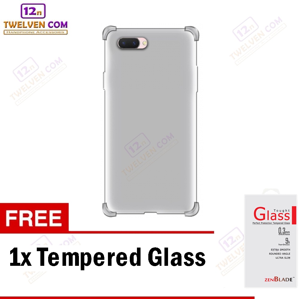 [FLASH SALE] Case Anti Crack Anti Shock Softcase Oppo A3s - Free Tempered Glass