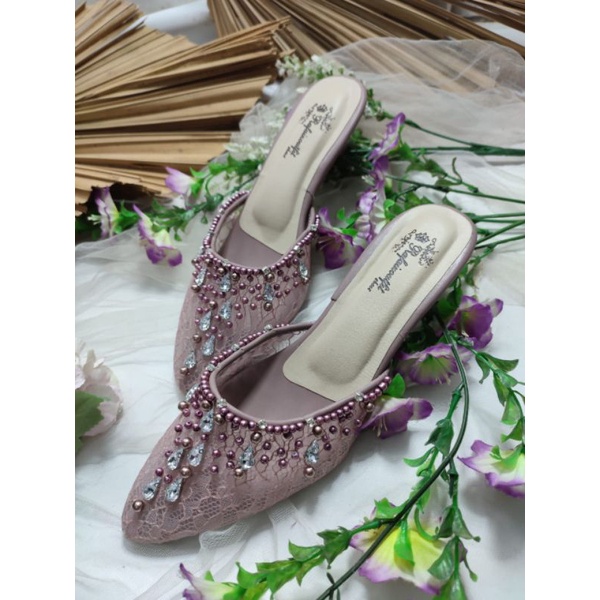 sepatu Sintya mauve cantik 3cm runcing