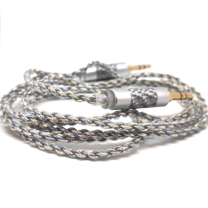 Silver Foil Plated 3.5mm Aux Headphone Audio Cable High End