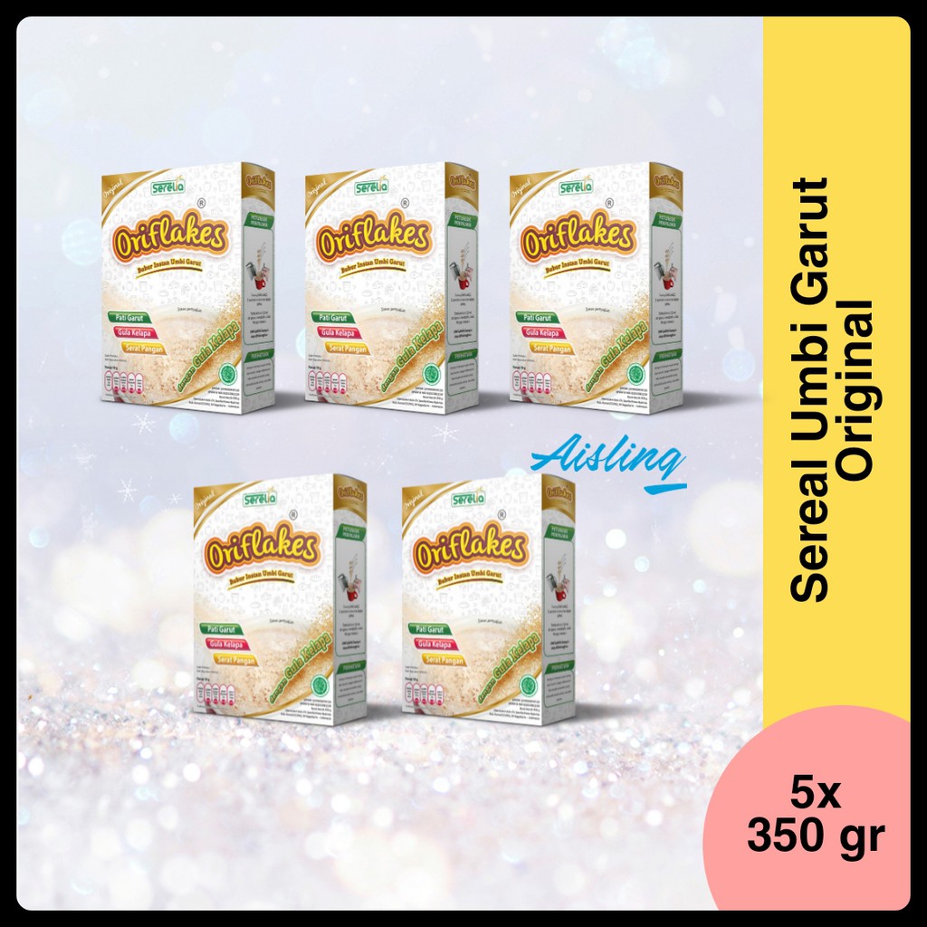 

[PROMO] Oriflakes sereal umbi garut asam lambung ORIGINAL 5 Box 350 gr bubur oriflakes