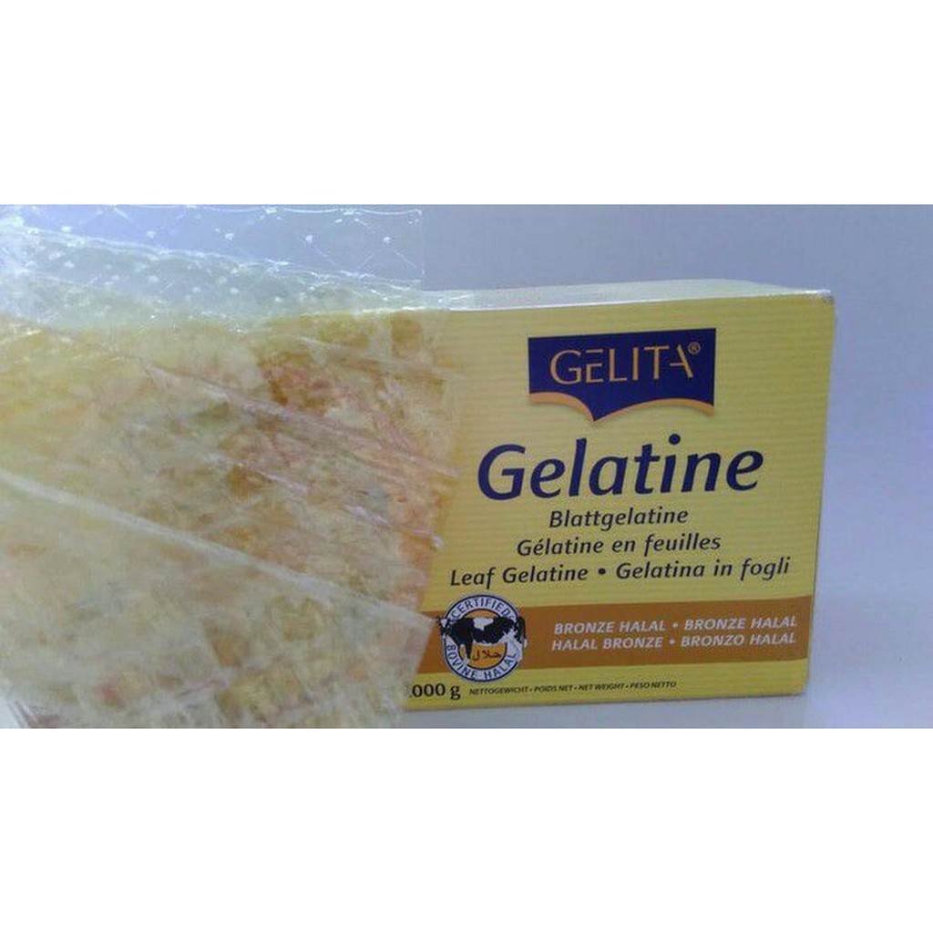 

Jual gelatin lembar gelatine leaves sheet gelita halal mui Diskon