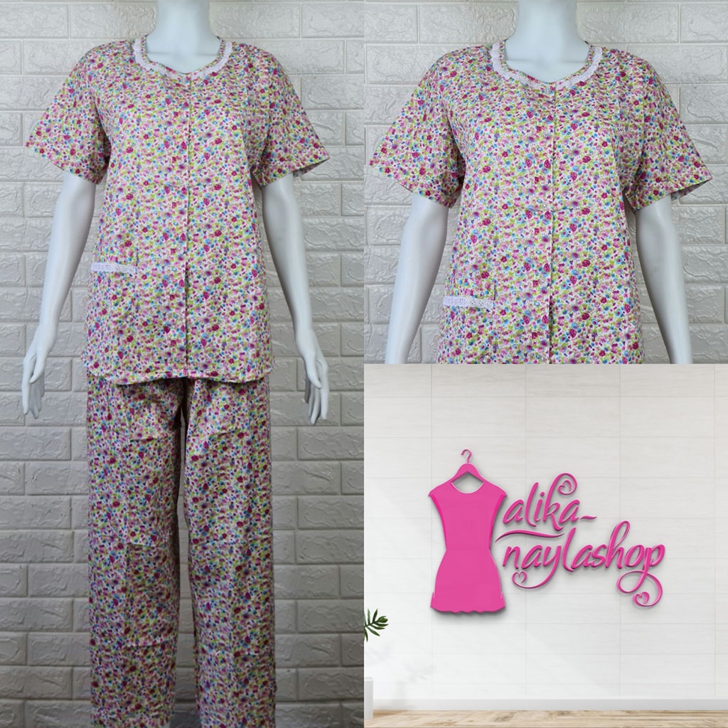 PIYAMA KATUN | HOKI & SHEILA STANDAR | LEBEL ORANGE | BAJU TIDUR | WANITA DEWASA-KODE    Z1