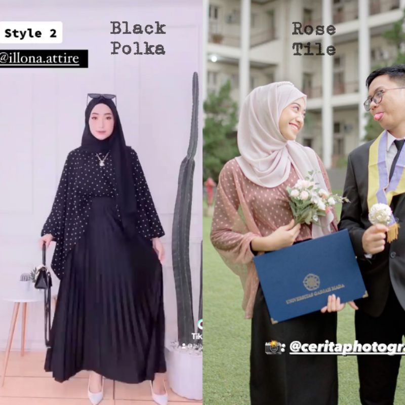 illona | Marclova Outer | Outer Polkadot Outer Tile Cardigan | Outer Cewek OOTD kondangan